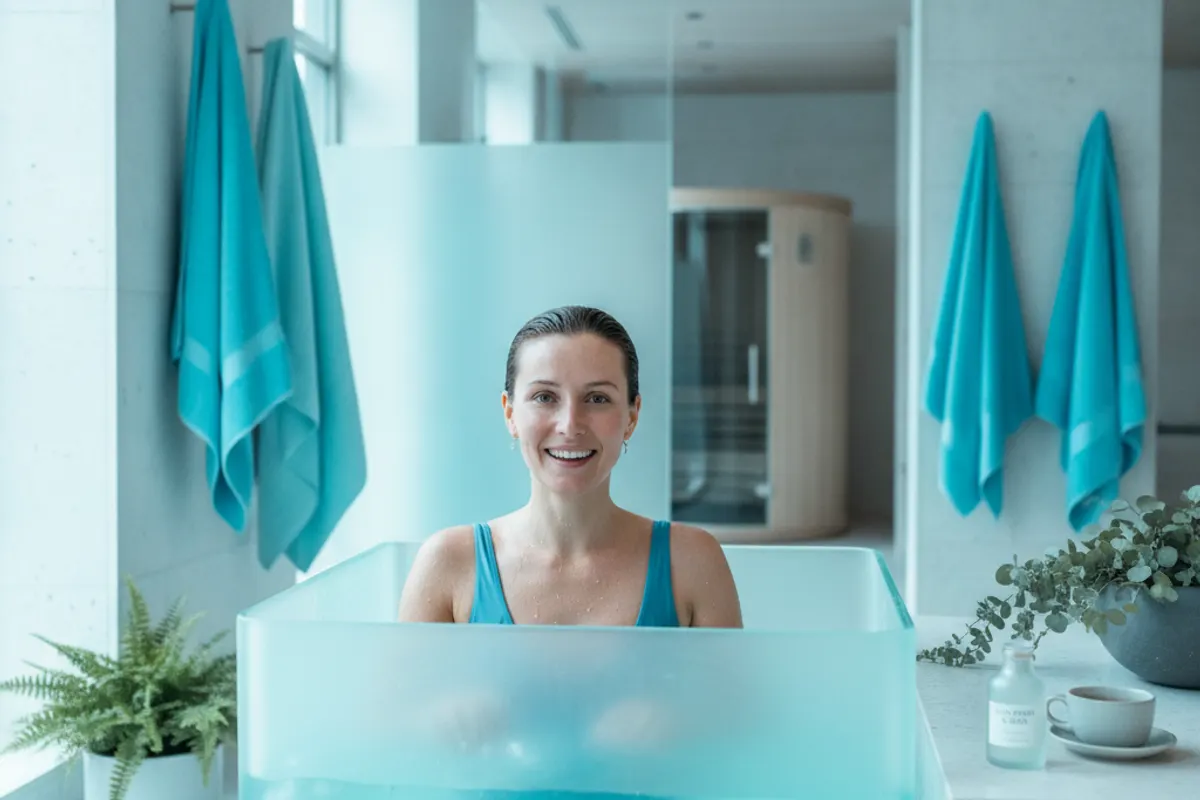 Personne s'apprêtant à prendre un bain froid le matin à jeun