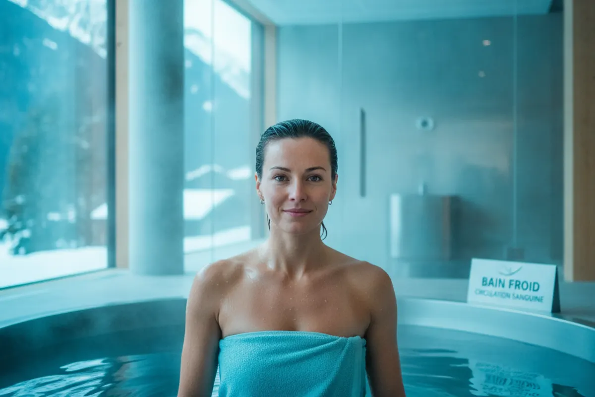 Schéma illustrant la circulation sanguine améliorée par le bain froid