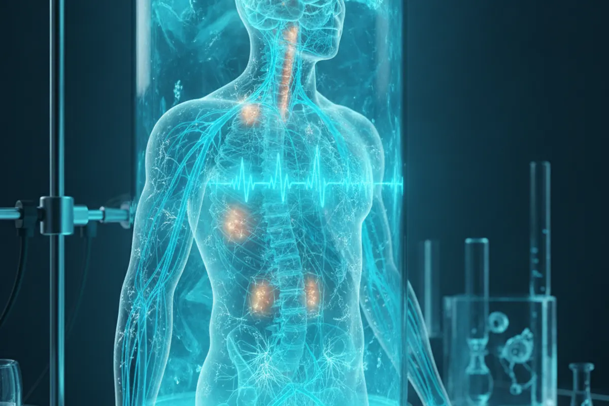 Personne immergée dans un bain froid pour réduire l'inflammation corporelle