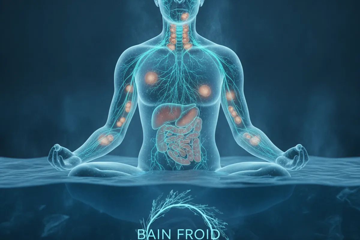 Illustration scientifique des mécanismes anti-âge du bain froid
