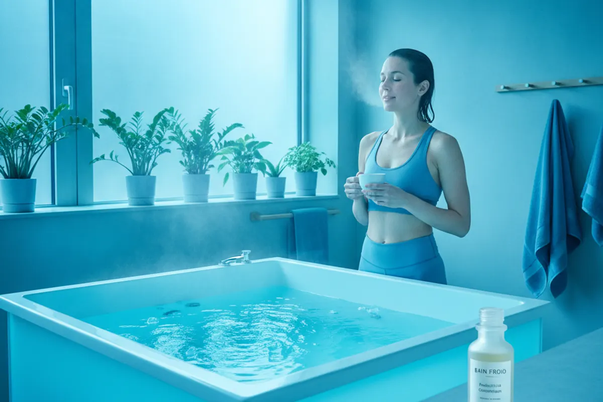 Personne concentrée au travail après un bain froid matinal