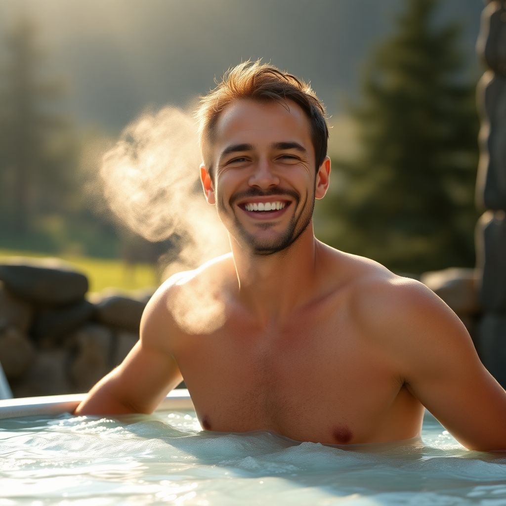 Personne profitant des bienfaits d'un bain froid en plein air en Suisse