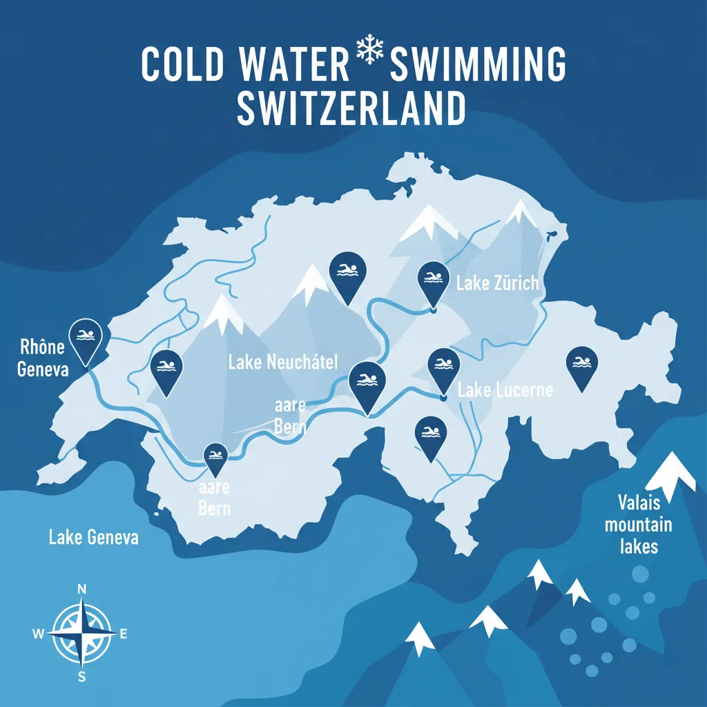 Carte des meilleurs spots de baignade froide en Suisse romande et alémanique