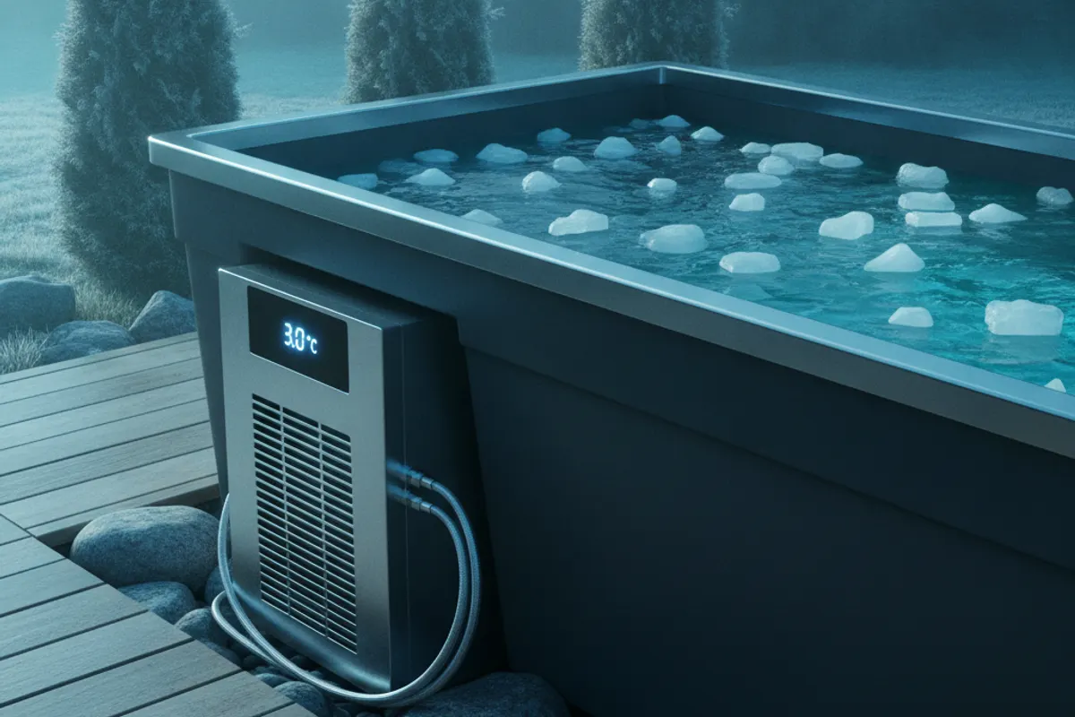 Bain froid avec refroidisseur et affichage de la temperature de l'eau