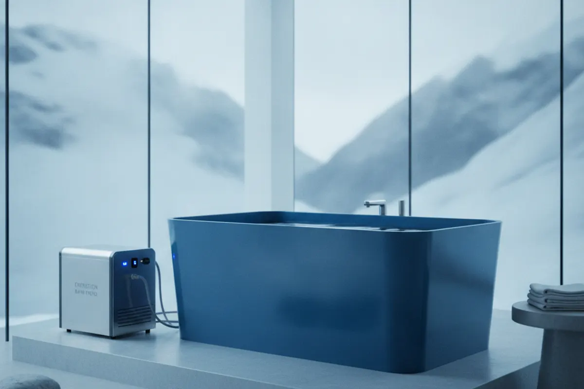 Personne nettoyant et entretenant un bain froid à domicile
