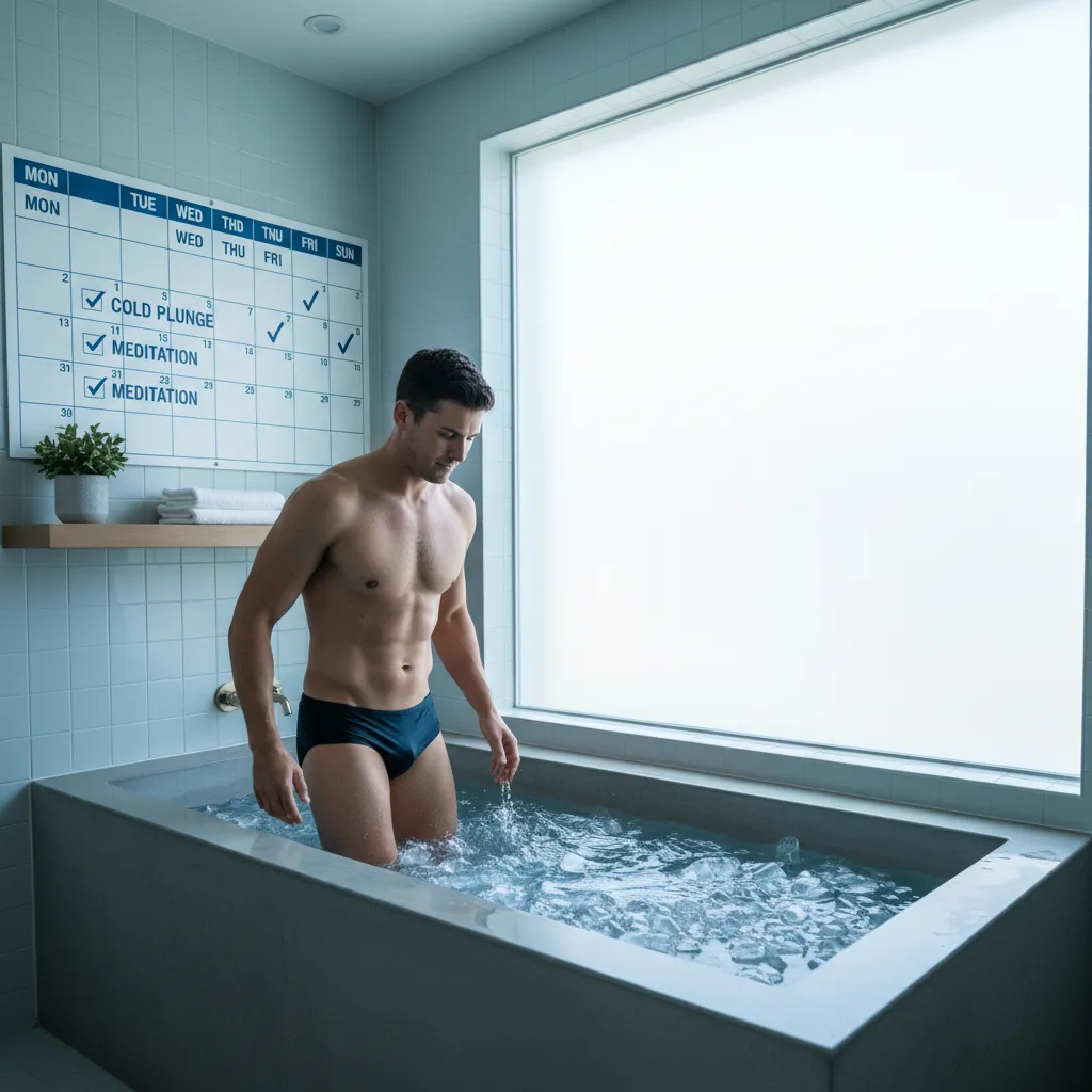 Planning hebdomadaire de bain froid montrant la fréquence optimale selon les objectifs sportifs et de bien-être