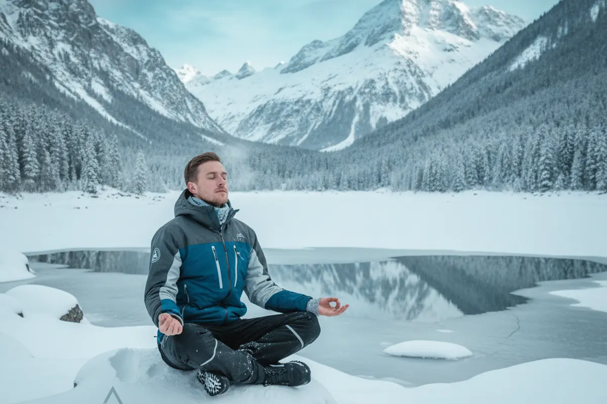 Illustration de la méthode Wim Hof avec les trois piliers respiration froid et méditation