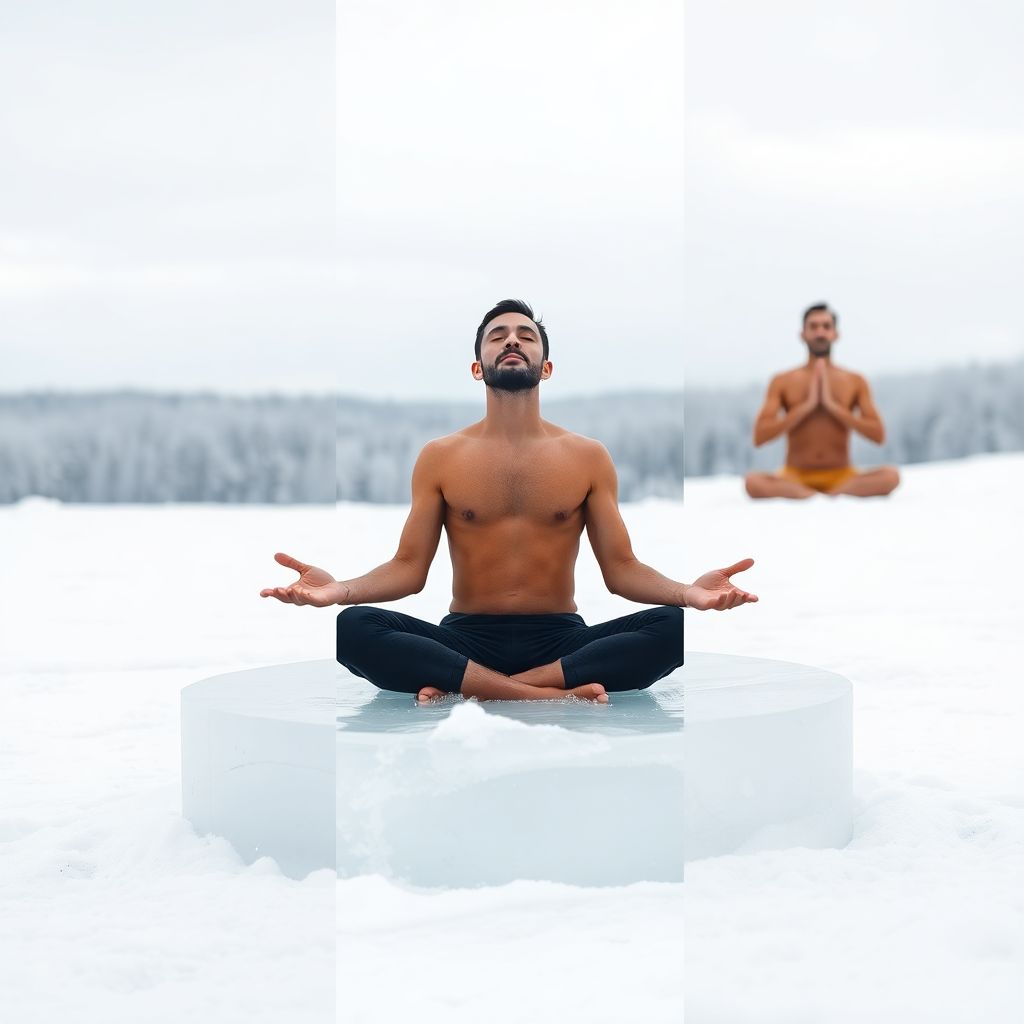 Illustration de la méthode Wim Hof avec les trois piliers respiration froid et méditation
