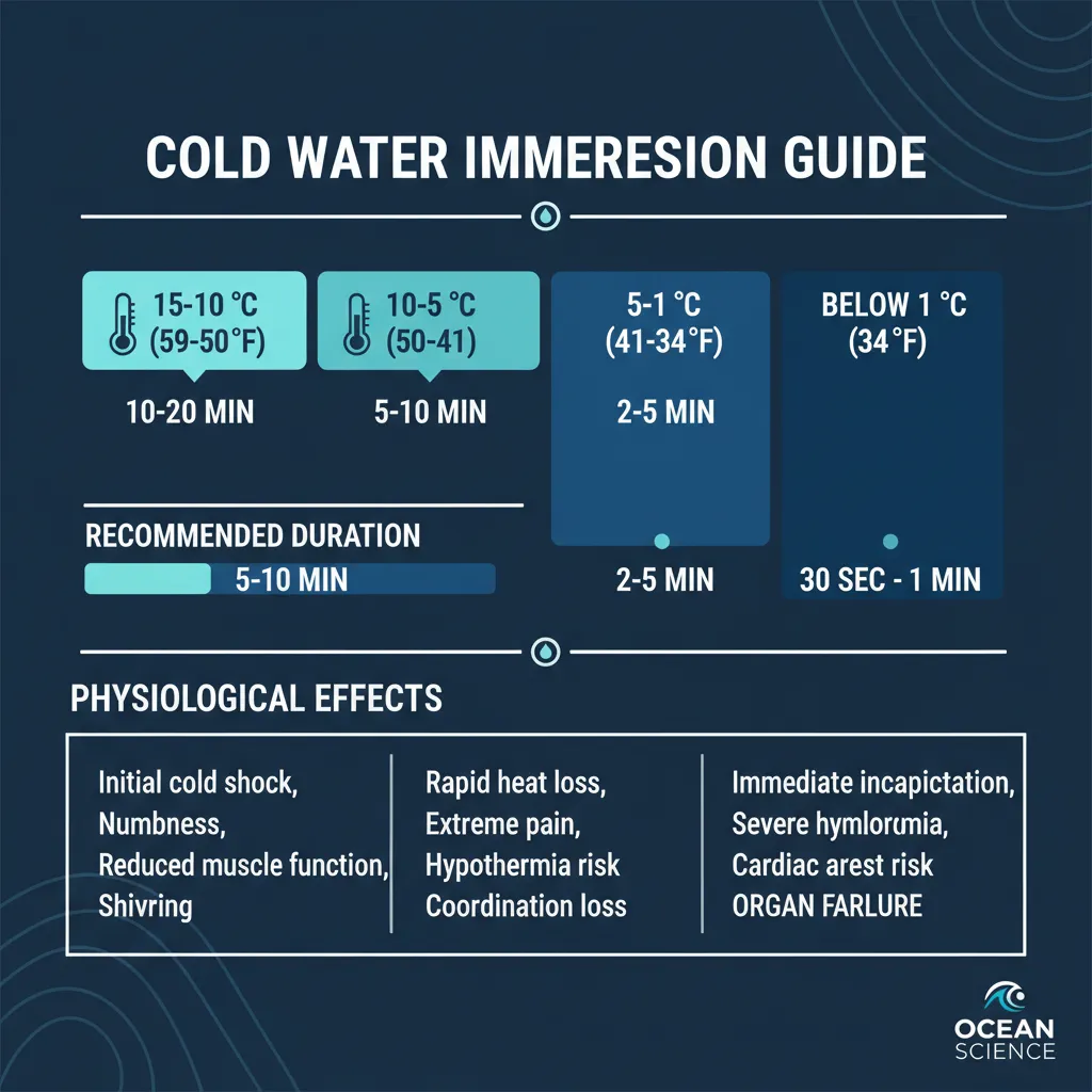 Tableau température et durée optimale du bain froid selon l'expérience et l'objectif